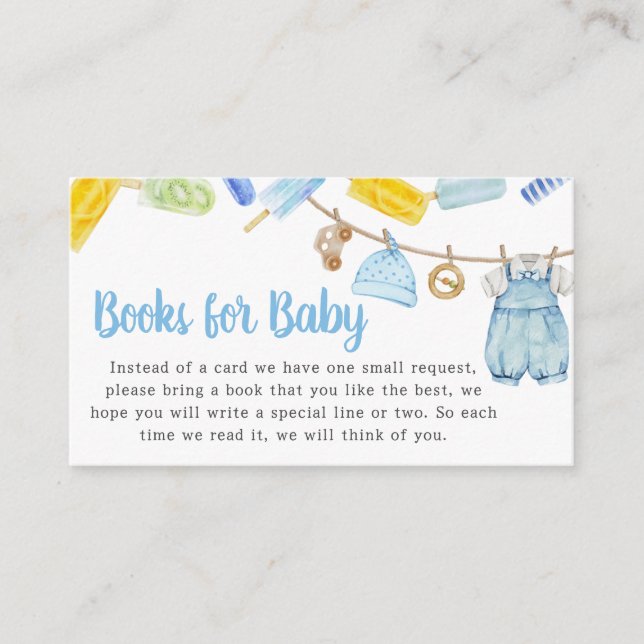 Carte D'accompagnement Boy Popsicle Baby shower Livres pour bébé (Devant)