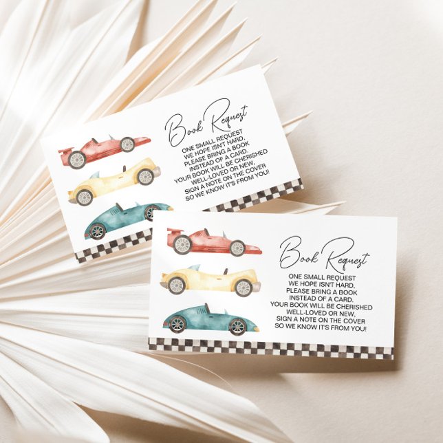 Carte D'accompagnement Boy Retro Race Car Baby shower Demande de réservat (Créateur téléchargé)