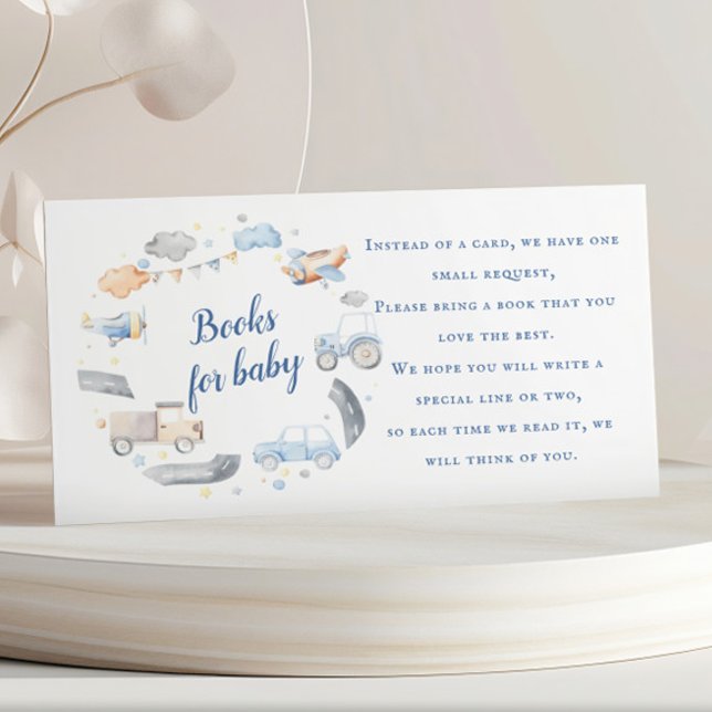 Carte D'accompagnement Boy Transportation Cars Baby shower Demande de rés (Créateur téléchargé)