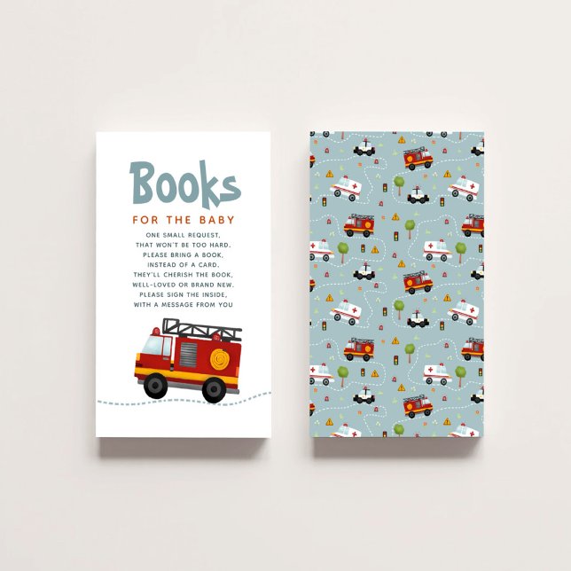 Carte D'accompagnement Boys Fire Engine Baby showers Livres Pour Bébé (Créateur téléchargé)