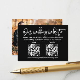 Carte D'accompagnement Bracelet Mariage de script QR RSVP Détails Photo N