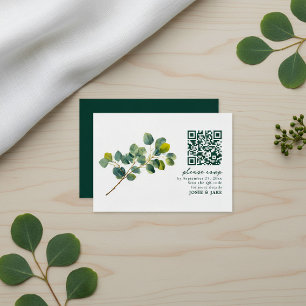 Carte D'accompagnement Branche Eucalyptus feuille mariage rsvp boîtier