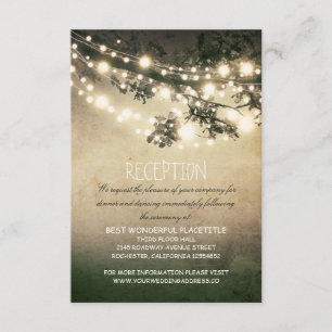 Carte D'accompagnement branches d'arbre rustique & lumières accueil de ma