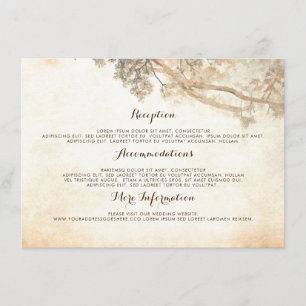 Carte D'accompagnement Branches de l'arbre rustique Mariage Information I