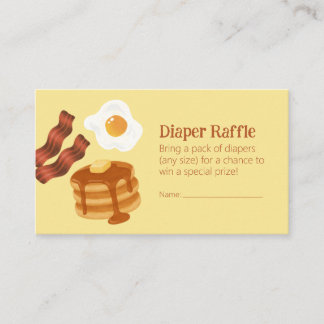 Carte D'accompagnement Breakfast Brunch Theme Diaper Raffle Ticket 