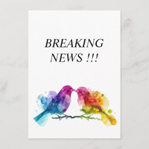 Carte D'accompagnement BreWS drôle LGBTQ+ Rainbow Lovebirds