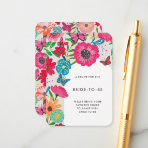 Carte D'accompagnement Bridal Fleur sauvage brillant et coloré Partager u