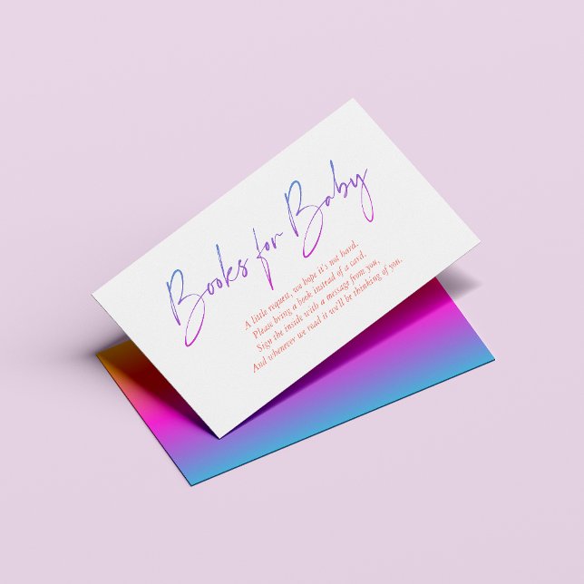 Carte D'accompagnement Bright Rainbow Modern Livres manuscrits pour bébé (Créateur téléchargé)