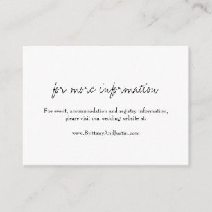 Carte D'accompagnement Brittany Modern White Calligraphy Mariage Website