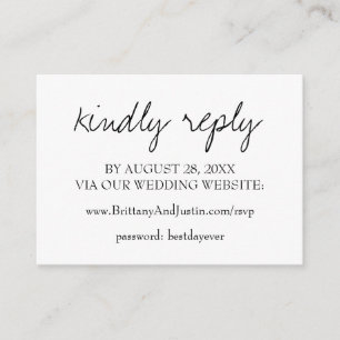 Carte D'accompagnement Brittany Moderne Calligraphie Site Mariage RSVP