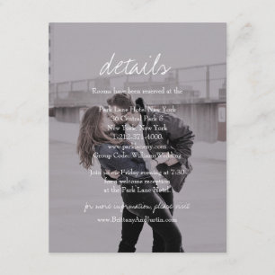 Carte D'accompagnement Brittany Simple Photo Détails Mariage