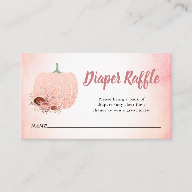 Carte D'accompagnement Broche et Rose Parties scintillant or Citrouille D (Devant)
