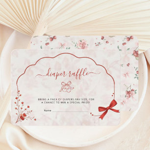 Carte D'accompagnement Brochure à couches roses cerise Baby shower