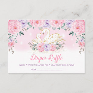 Carte D'accompagnement Brochure à couches violettes roses de cygne douce
