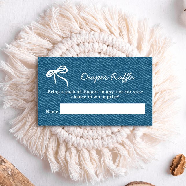 Carte D'accompagnement Brochure à main Raffle bleu Jean Baby shower (Créateur téléchargé)