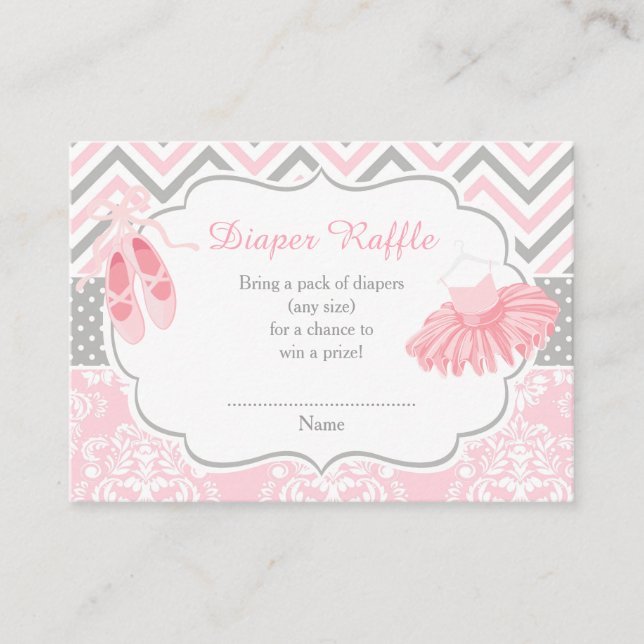 Carte D'accompagnement Brochure Ballerina Ballerina pour bébé rose et gri (Devant)