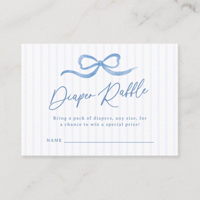 Carte D'accompagnement Brochure Bébé Bébé Bleu Wavy Raffle (Devant)