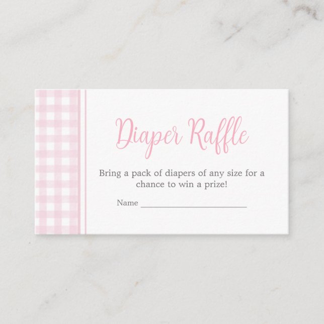 Carte D'accompagnement Brochure classique En vichy Baby shower rose (Devant)