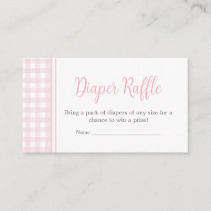 Carte D'accompagnement Brochure classique En vichy Baby shower rose