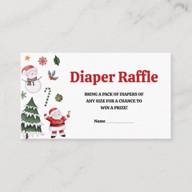 Carte D'accompagnement Brochure de Baby shower bébé Père Noël de Noël (Devant)