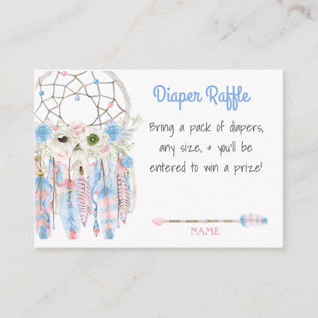 Carte D'accompagnement Brochure de Baby shower Boho Dream Catcher (Devant)