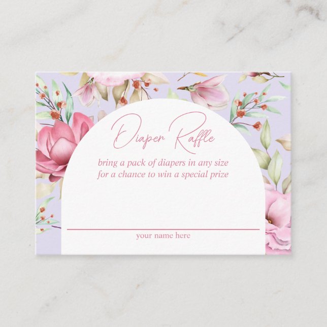 Carte D'accompagnement Brochure florale rose et lavande (Devant)