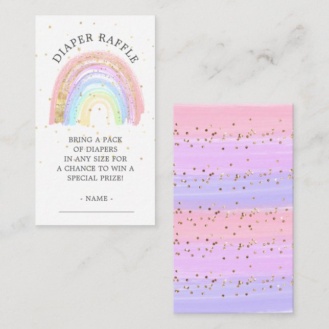 Carte D'accompagnement Brochure moderne or rose arc-en-ciel pour bébé (Devant / Derrière)