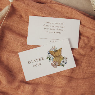 Carte D'accompagnement Brochure Neutral Boho Baby shower de couches