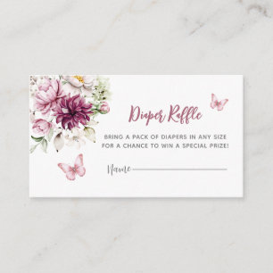 Carte D'accompagnement Brochure papillon floral rose fille rabat