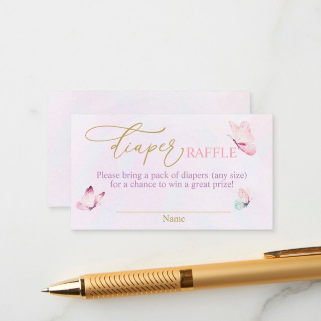 Carte D'accompagnement Brochure Papillon violet rose (Devant/Arrière en situation)