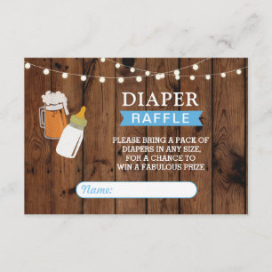 Carte D'accompagnement Brochure Raffle Bière Baby shower Garçon Brassage 