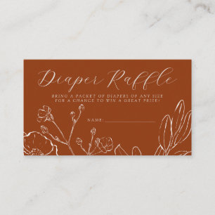 Carte D'accompagnement Brochure Raffle Élégant Burnt Orange Botanique