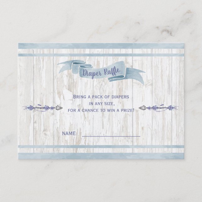 Carte D'accompagnement Brochure Raffle Garçon Baby Blue Boho Flèches (Devant)