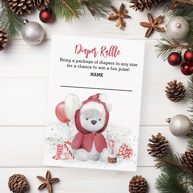 Carte D'accompagnement Brochure Raffle Père Noël Baby Polar Teddy Bear (Créateur téléchargé)