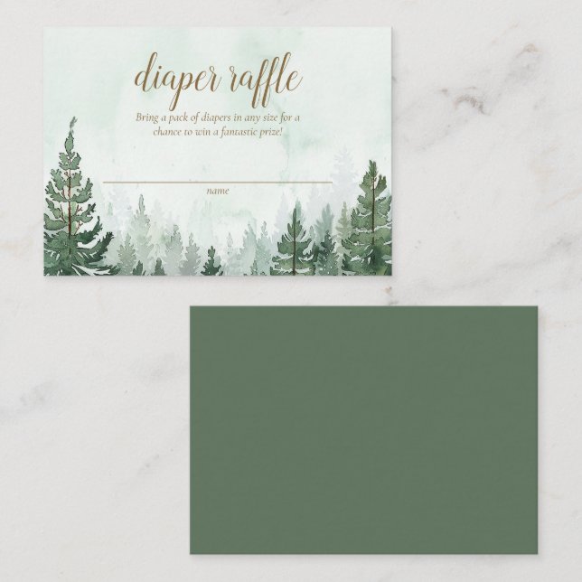 Carte D'accompagnement Brochure rousse Forêt de pin Barreau Raffle (Devant / Derrière)