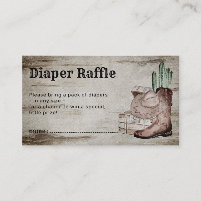 Carte D'accompagnement Brochure rousse Raffle Baby Cowboy (Devant)