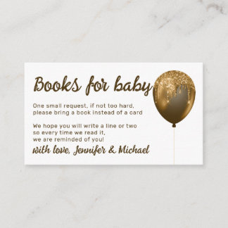 Carte D'accompagnement Bronze Balloon Sparkles Party Livres pour bébé