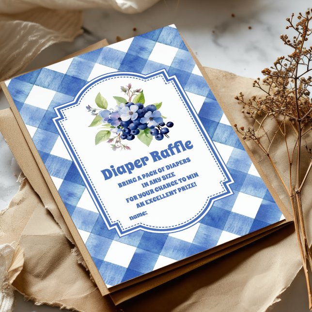 Carte D'accompagnement Brosse à bleuet Berry Baby shower doux Raffin de c (Créateur téléchargé)