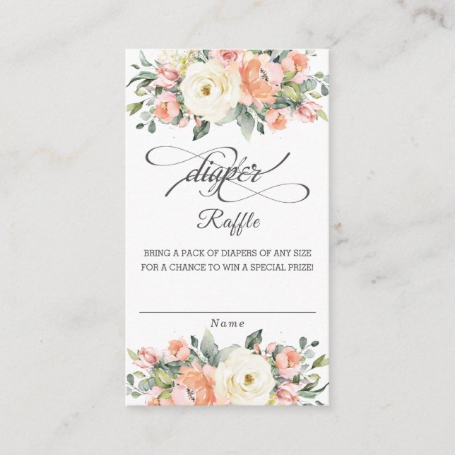 Carte D'accompagnement Brosse Liquide Baby shower floral Blush de Pêche R (Devant)