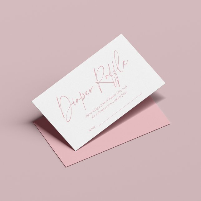 Carte D'accompagnement Brosse rose moderne papier journal Raffle (Créateur téléchargé)