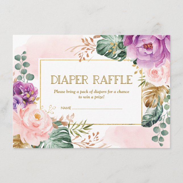 Carte D'accompagnement Brosse Rustique Purple Tropical Flore Raffin (Devant)