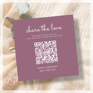 Carte D'accompagnement Brouiller   Mariage Partager Le Code QR D'Amour
