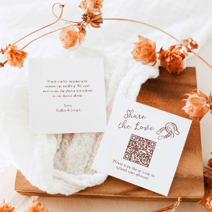 Carte D'accompagnement Brown Mini fer à cheval QR Code Partager l'amour