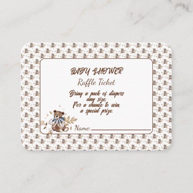 Carte D'accompagnement Brown Teddy Bear C'est un garçon ! Douche (Devant)