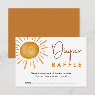 Carte D'accompagnement Brûlé Orange Boho Sunshine Diaper Raffle