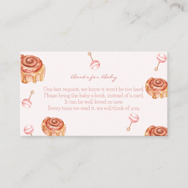 Carte D'accompagnement Brunch et Baby shower fille (Devant)
