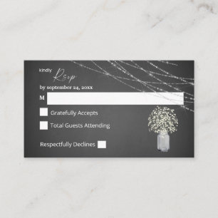 Carte D'accompagnement Budget Baby's Breath, Craie Grise 2SM Sans Réponse