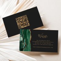 Budget Emerald Green Gold Agate Mariage QR Code