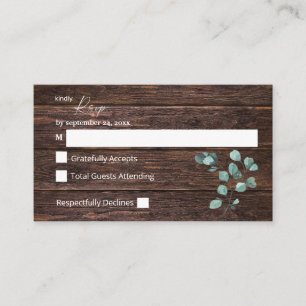 Carte D'accompagnement Budget Eucalyptus & Bois vert 2SM Pas de repas RSV