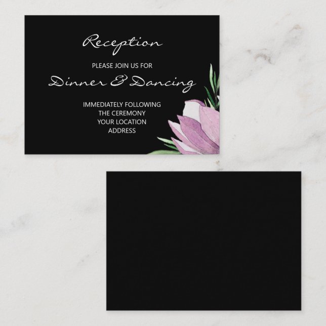 Carte D'accompagnement Budget Magnolia Réception de mariage floral (Devant / Derrière)
